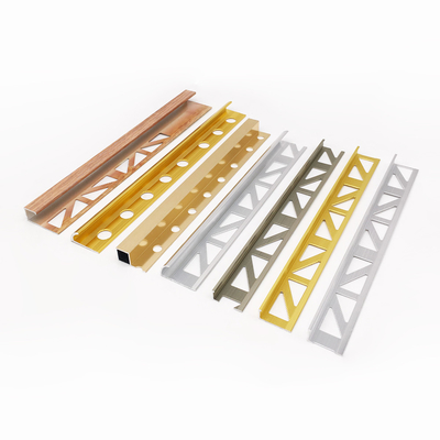 Ready In Stock Brushed Aluminium Tile Trim , Anodized Metal Tile Trim 12mm